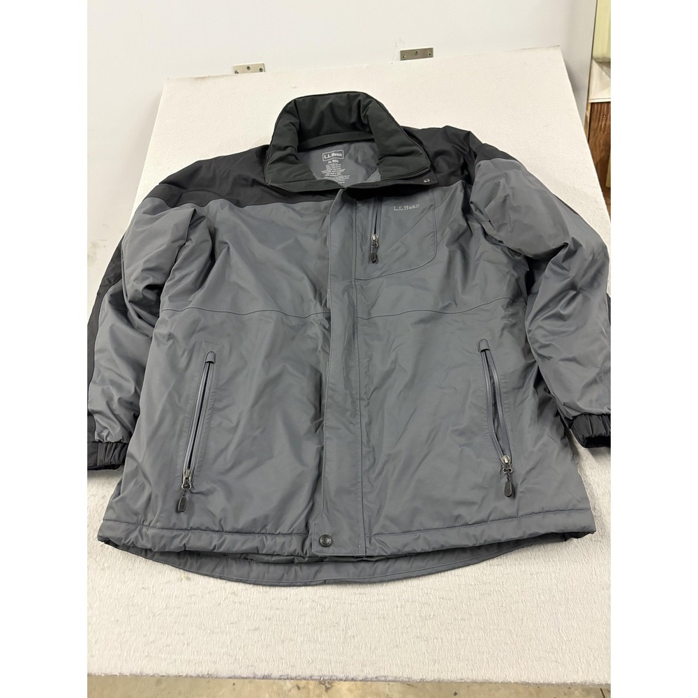 L.L.Bean Jacket Mens XL Gray Insulated Winter‎ Parka Full Zip Pockets Warm
